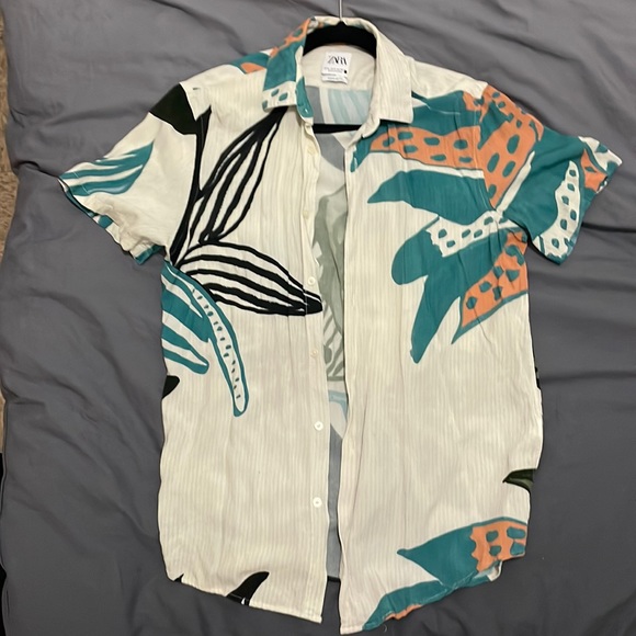 Zara Other - Zara | Tropical Print Shirt